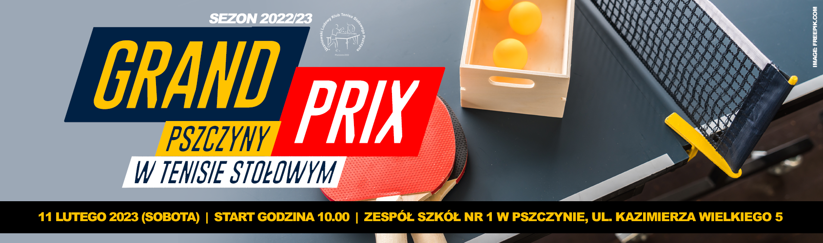 Grand Prix Pszczyny w Tenisie Stołowym - baner informacyjny